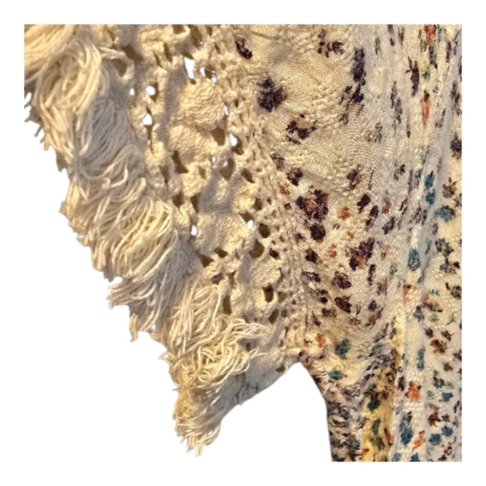 h.i.p. Cream Floral Puff Sleeve Peasant Blouse - Picture 2 of 3